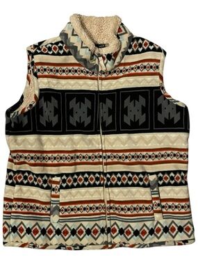 Cozy Aztec Sherpa-Lined Women’s Vest by Jane Ashley
